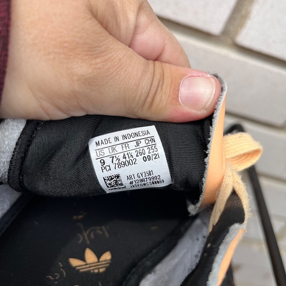 Adidas Orange Her Court Paint Drip Cloud Foam Sneakers 9 - Picture 7 of 10